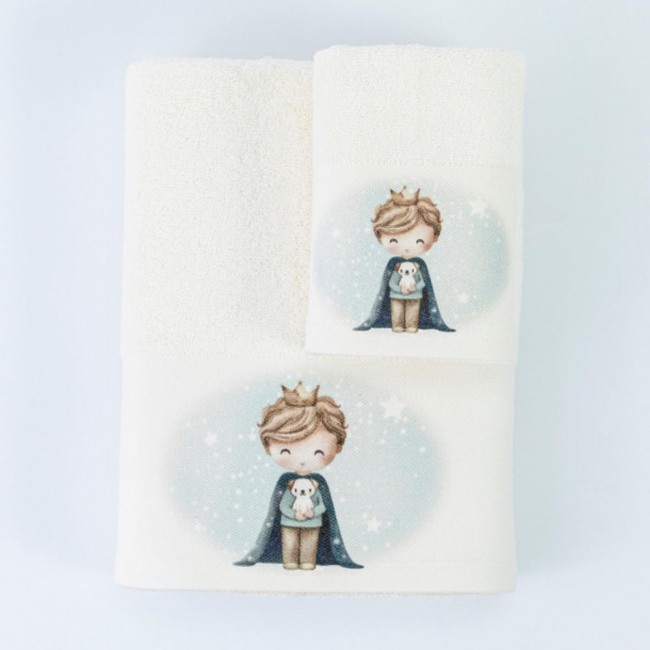 Πετσέτες Σετ 2ΤΜΧ Little King Εκρού