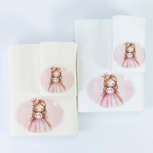 Πετσέτες Σετ 2ΤΜΧ Little Queen Εκρού