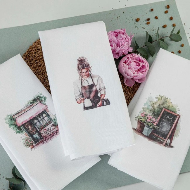 Ποτηρόπανα Κουζίνας Bistro Σετ 3ΤΜΧ