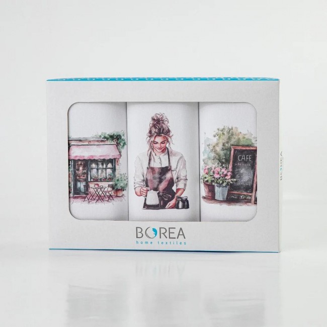 Ποτηρόπανα Κουζίνας Bistro Σετ 3ΤΜΧ