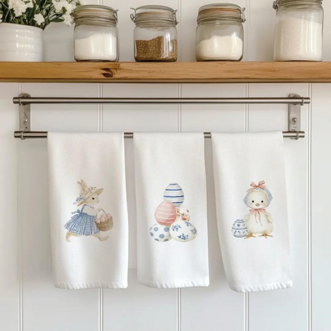 Ποτηρόπανα Κουζίνας BunnyBloom Σετ 3ΤΜΧ