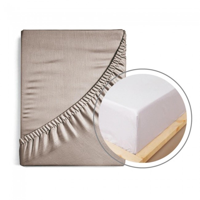 Σεντόνι Μονόχρωμο Solid Διπλό Με Λάστιχο