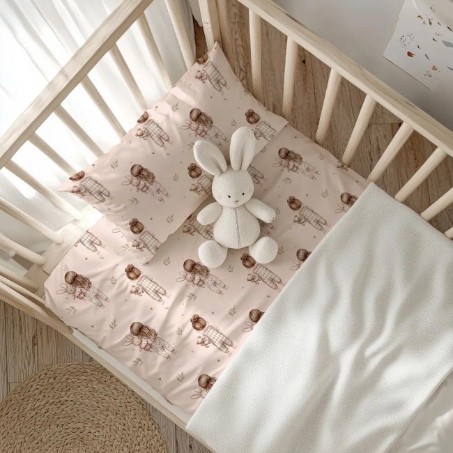 Σεντόνια Κούνιας Σετ Goodnight Ροζέ