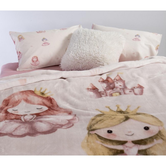 ΠΑΙΔΙΚΗ ΚΟΥΒΕΡΤΑ OUR PRINCESS 160Χ220 NEF-NEF HOMEWARE PINK