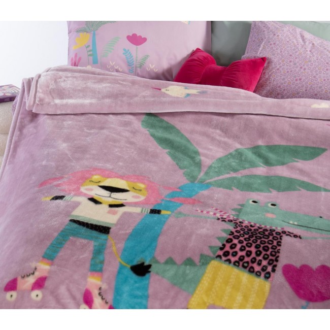 ΠΑΙΔΙΚΗ ΚΟΥΒΕΡΤΑ ROLLER FRIENDS 160Χ220 NEF-NEF HOMEWARE LILAC
