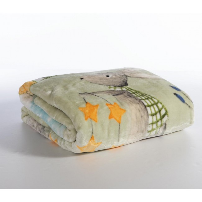 ΠΑΙΔΙΚΗ ΚΟΥΒΕΡΤΑ WOODLAND PARTY 160Χ220 NEF-NEF HOMEWARE PISTACHIO