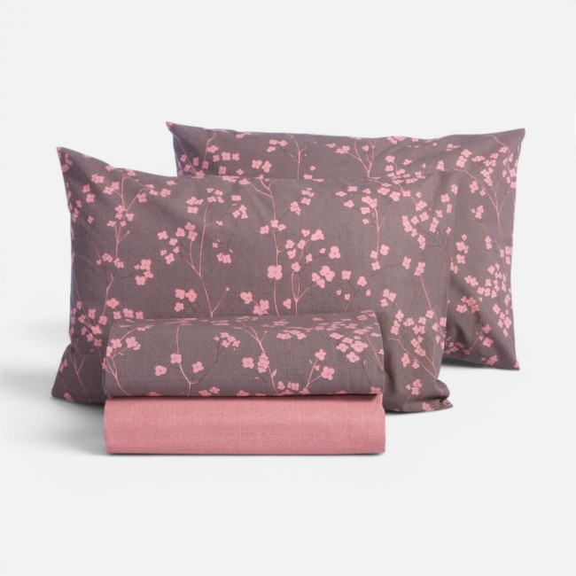 Σετ Σεντόνια Βαμβακερά Υπέρδιπλα Floriva 240X270 BROWN Nef Nef Homeware