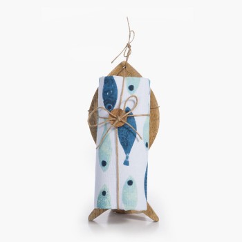 ΞΥΛΙΝΟ ΨΑΡΙ ΜΕ ΠΟΤΗΡΟΠΑΝΟ ΒΑΜΒ.40X70 SARDINES BLUE WHITE/AQUA