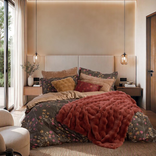 Σετ Σεντόνια Βαμβακοσατέν Υπέρδιπλα Audrey 240x270 BROWN Nef Nef Homeware