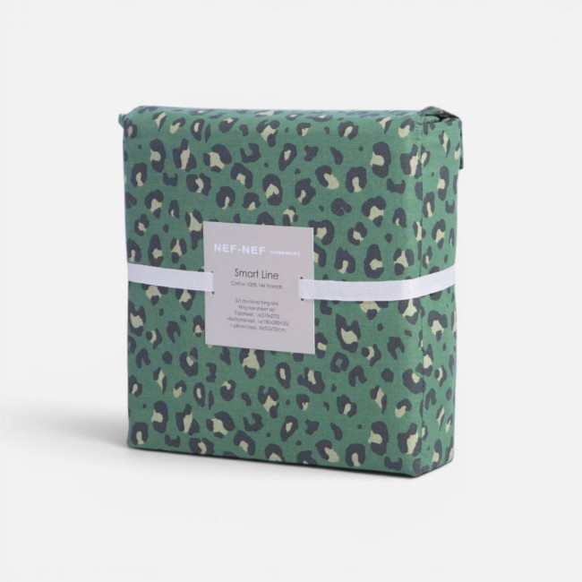 Σετ Σεντόνια Βαμβακερά King Size με Λάστιχο Wild GREEN Nef Nef Homeware