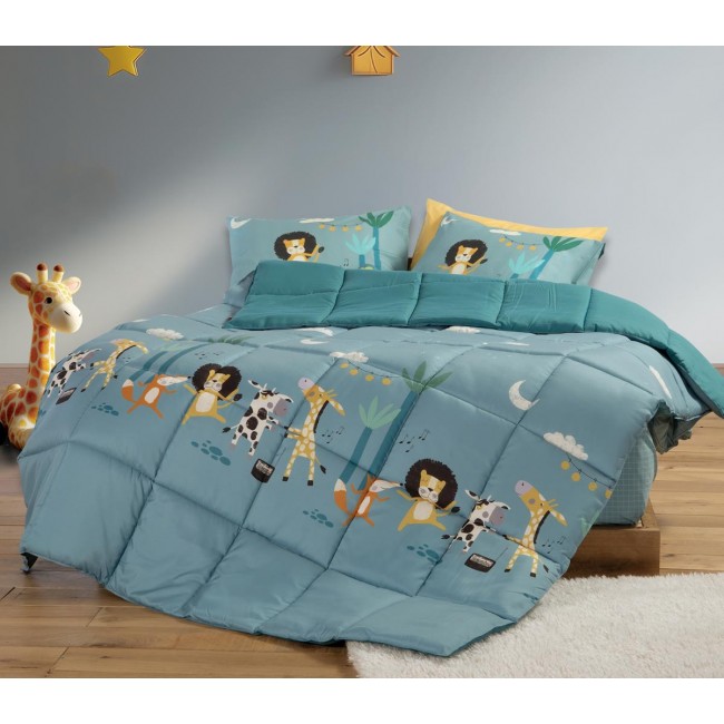 ΠΑΙΔΙΚΟ ΠΑΠΛΩΜΑ ΜΟΝΟ WILD DANCE 160X220 NEF-NEF HOMEWARE PETROL