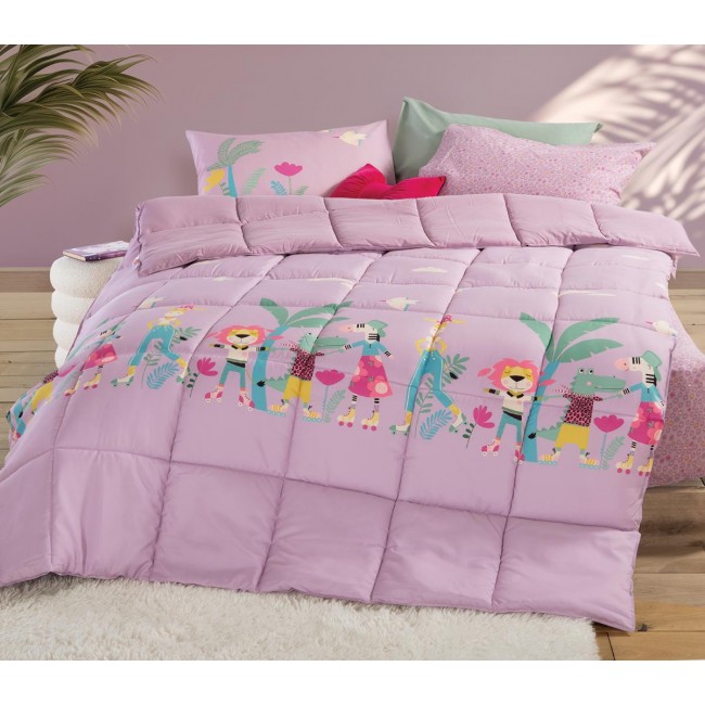 ΠΑΙΔΙΚΟ ΠΑΠΛΩΜΑ ΜΟΝΟ ROLLER FRIENDS 160X220 NEF-NEF HOMEWARE LILAC