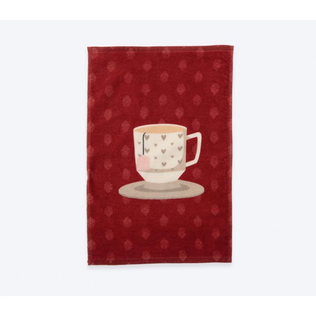 ΠΟΤΗΡΟΠΑΝΟ ΒΕΛΟΥΤΕ CUP OF TEA 40Χ60 NEF-NEF HOMEWARE BORDO