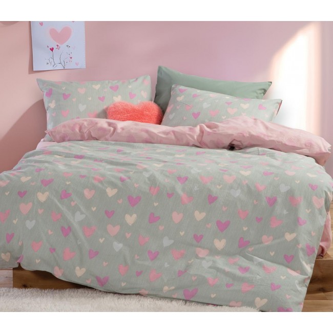 ΠΑΙΔΙΚΑ ΣΕΤ ΣΕΝΤΟΝΙΑ ΜΟΝΑ HEARTS ATTACK 170Χ260 NEF-NEF HOMEWARE GREY