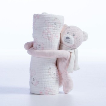 ΚΟΥΒΕΡΤΑΚΙ ΜΕ ΑΡΚΟΥΔΑΚΙ ΒΑΜΒ.TEDDY 75X100 PINK