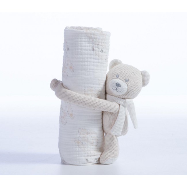 ΚΟΥΒΕΡΤΑΚΙ ΜΕ ΑΡΚΟΥΔΑΚΙ ΒΑΜΒ.TEDDY 75X100 BEIGE