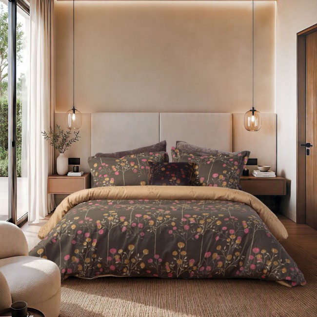Σετ Σεντόνια Βαμβακοσατέν Υπέρδιπλα Audrey 240x270 BROWN Nef Nef Homeware