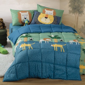 Πάπλωμα Παιδικό Μονό Jungle Mania 160x220 GREEN/BLUE Nef Nef Homeware
