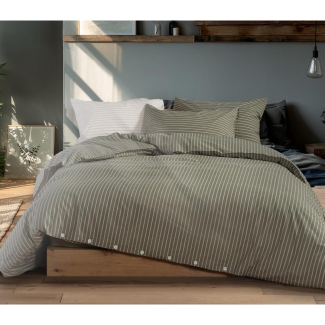 ΣΕΤ ΣΕΝΤΟΝΙΑ ΒΑΜΒΑΚΕΡΑ KING SIZE NAUTICA - NAU COAST 280Χ270 NEF-NEF HOMEWARE GREEN