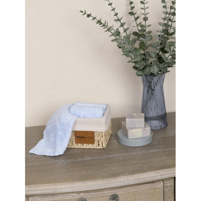 Καλαθάκι με 3 τεμάχια Λαβέτες - Bamboo Bloom Light Blue
