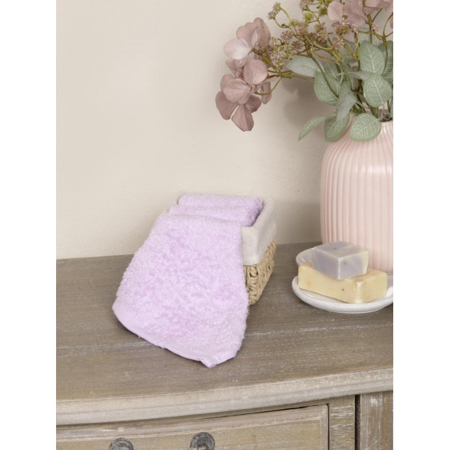 Καλαθάκι με 3 τεμάχια Λαβέτες - Bamboo Bloom Lilac