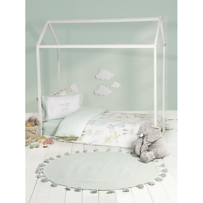 Σετ Σεντόνια Μονά με Λάστιχο - Happy Place