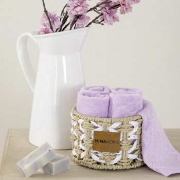 Καλαθάκι με 5 τεμάχια Λαβέτες - Bamboo Calm Pink