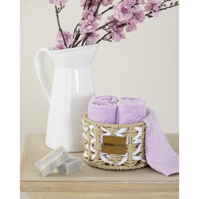 Καλαθάκι με 5 τεμάχια Λαβέτες - Bamboo Calm Pink